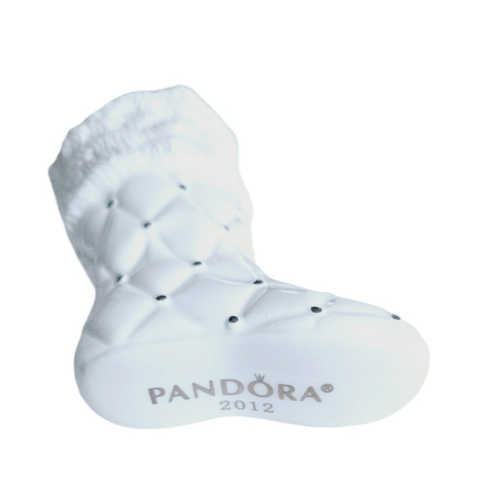 Pandora 2012 Christmas Ornament Porcelain Christmas Stocking Boot - Picture 3 of 5